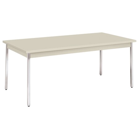Hon Rectangle Utility Table, 72" W, 36" L, 29" H, Light Gray High-Pressure Laminate HUTM3672.LOFT.LOFT.CHR